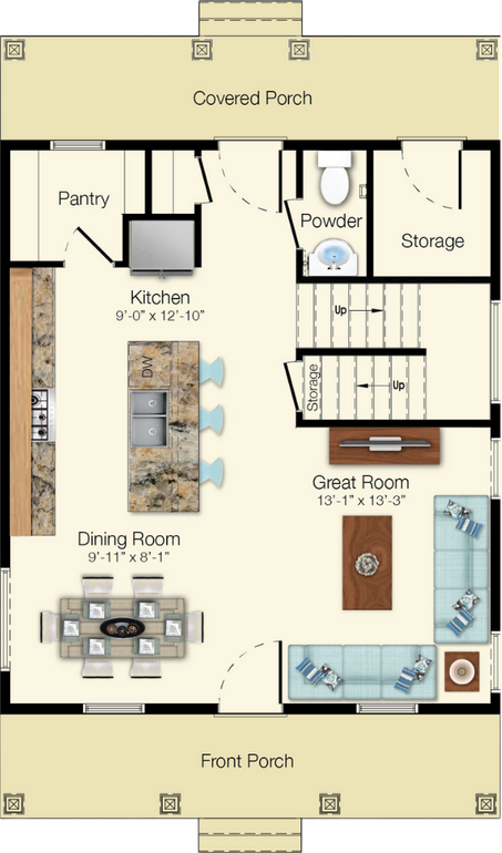 V3 2 Bedroom Floor Plan Level 1