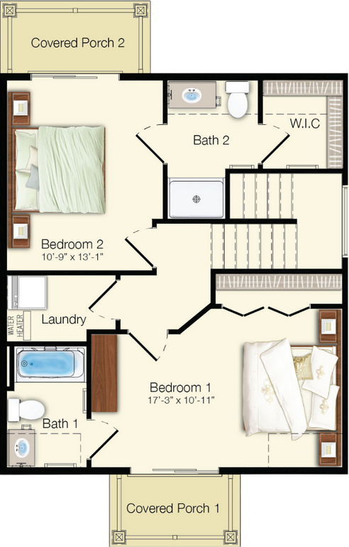 V3 2 Bedroom Floor Plan Level 2